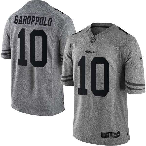 Nike 49ers #10 Jimmy Garoppolo Gray Men's Stitched NFL Limited Gridiron Gray Jersey Nike 49ers #10 Jimmy Garoppolo Gray Men's Stitched NFL Limited Gridiron Gray Jersey