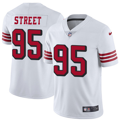 Nike 49ers #95 Kentavius Street White Rush Men's Stitched NFL Vapor Untouchable Limited Jersey Nike 49ers #95 Kentavius Street White Rush Men's Stitched NFL Vapor Untouchable Limited Jersey