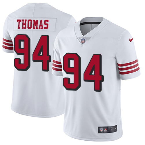 Nike 49ers #94 Solomon Thomas White Rush Men's Stitched NFL Vapor Untouchable Limited Jersey Nike 49ers #94 Solomon Thomas White Rush Men's Stitched NFL Vapor Untouchable Limited Jersey