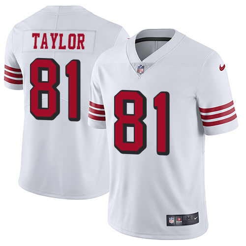 Nike 49ers #81 Trent Taylor White Rush Men's Stitched NFL Vapor Untouchable Limited Jersey Nike 49ers #81 Trent Taylor White Rush Men's Stitched NFL Vapor Untouchable Limited Jersey