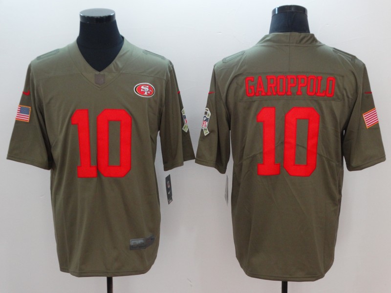 Nike 49ers #10 Jimmy Garoppolo Olive Salute To Service Limited Jersey Nike 49ers #10 Jimmy Garoppolo Olive Salute To Service Limited Jersey