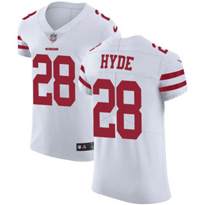 Nike 49ers #28 Carlos Hyde White Men's Stitched NFL Vapor Untouchable Elite Jersey Nike 49ers #28 Carlos Hyde White Men's Stitched NFL Vapor Untouchable Elite Jersey