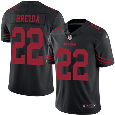 Nike 49ers #22 Matt Breida Black Men's Stitched NFL Limited Rush Jersey Nike 49ers #22 Matt Breida Black Men's Stitched NFL Limited Rush Jersey