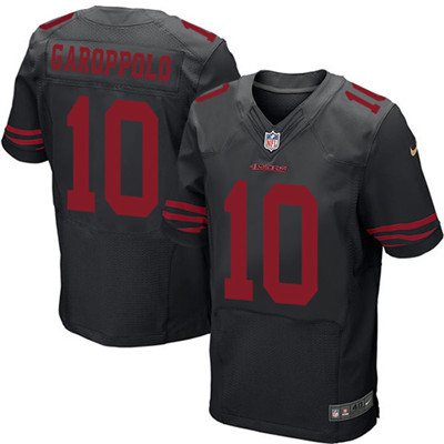 Nike 49ers #10 Jimmy Garoppolo Black Alternate Men's Stitched NFL Elite Jersey Nike 49ers #10 Jimmy Garoppolo Black Alternate Men's Stitched NFL Elite Jersey