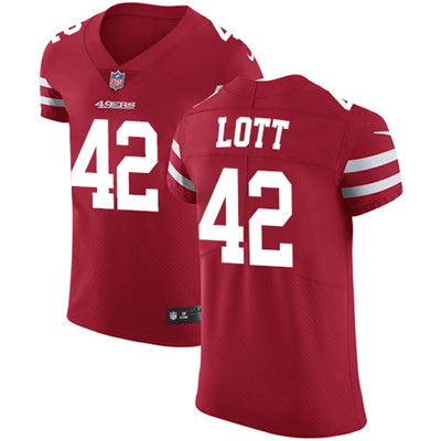 Nike 49ers #42 Ronnie Lott Red Team Color Men's Stitched NFL Vapor Untouchable Elite Jersey Nike 49ers #42 Ronnie Lott Red Team Color Men's Stitched NFL Vapor Untouchable Elite Jersey