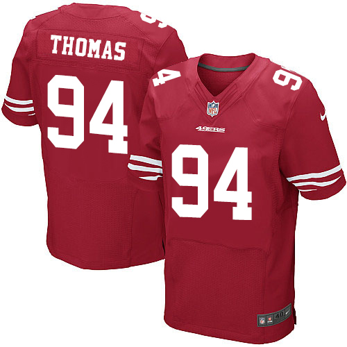Nike 49ers #94 Solomon Thomas Red Team Color Men's Stitched NFL Elite Jersey Nike 49ers #94 Solomon Thomas Red Team Color Men's Stitched NFL Elite Jersey