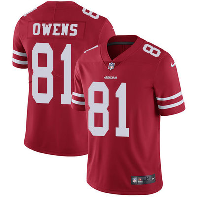 Nike 49ers #81 Terrell Owens Red Team Color Men's Stitched NFL Vapor Untouchable Limited Jersey Nike 49ers #81 Terrell Owens Red Team Color Men's Stitched NFL Vapor Untouchable Limited Jersey