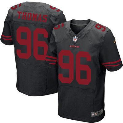Nike 49ers #96 Solomon Thomas Black Alternate Men's Stitched NFL Elite Jersey Nike 49ers #96 Solomon Thomas Black Alternate Men's Stitched NFL Elite Jersey