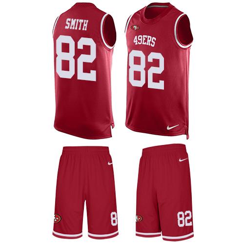 Nike 49ers #82 Torrey Smith Red Team Color Men's Stitched NFL Limited Tank Top Suit Jersey Nike 49ers #82 Torrey Smith Red Team Color Men's Stitched NFL Limited Tank Top Suit Jersey