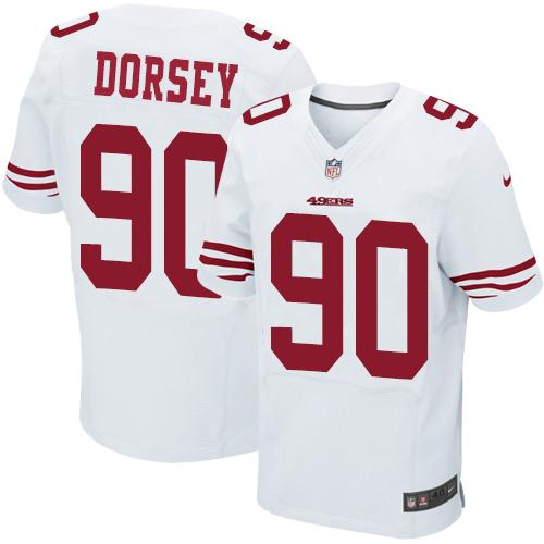 Nike 49ers #90 Glenn Dorsey White Men's Stitched NFL Elite Jersey Nike 49ers #90 Glenn Dorsey White Men's Stitched NFL Elite Jersey