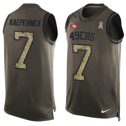 Nike 49ers #7 Colin Kaepernick Green Men's Stitched NFL Limited Salute To Service Tank Top Jersey Nike 49ers #7 Colin Kaepernick Green Men's Stitched NFL Limited Salute To Service Tank Top Jersey