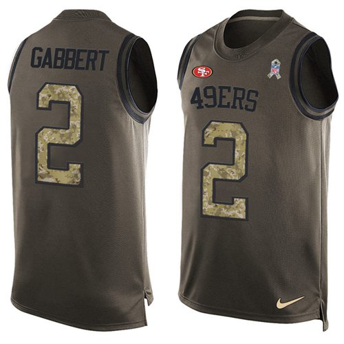 Nike 49ers #2 Blaine Gabbert Green Men's Stitched NFL Limited Salute To Service Tank Top Jersey Nike 49ers #2 Blaine Gabbert Green Men's Stitched NFL Limited Salute To Service Tank Top Jersey