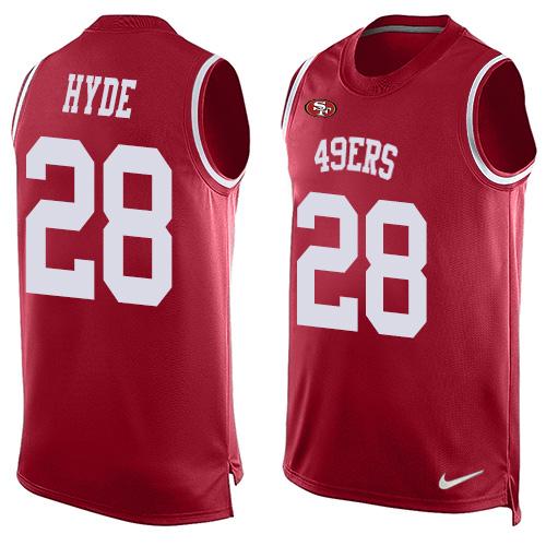 Nike 49ers #28 Carlos Hyde Red Team Color Men's Stitched NFL Limited Tank Top Jersey Nike 49ers #28 Carlos Hyde Red Team Color Men's Stitched NFL Limited Tank Top Jersey