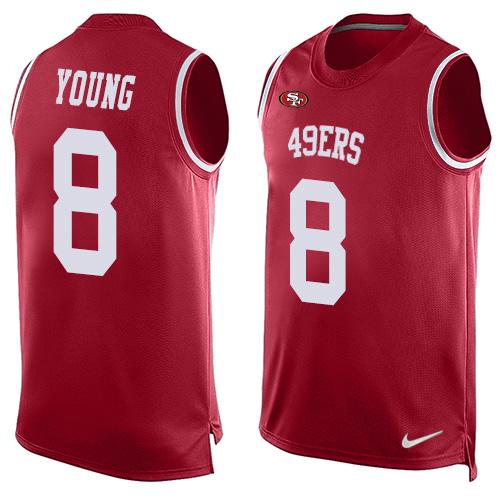 Nike 49ers #8 Steve Young Red Team Color Men's Stitched NFL Limited Tank Top Jersey Nike 49ers #8 Steve Young Red Team Color Men's Stitched NFL Limited Tank Top Jersey