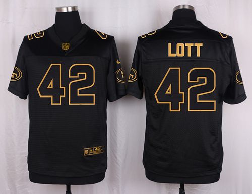Nike 49ers #42 Ronnie Lott Black Men's Stitched NFL Elite Pro Line Gold Collection Jersey Nike 49ers #42 Ronnie Lott Black Men's Stitched NFL Elite Pro Line Gold Collection Jersey