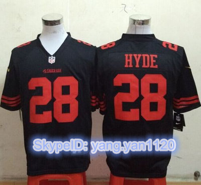 Nike 49ers #28 Carlos Hyde Black Alternate Men's Stitched NFL Game Jersey Nike 49ers #28 Carlos Hyde Black Alternate Men's Stitched NFL Game Jersey