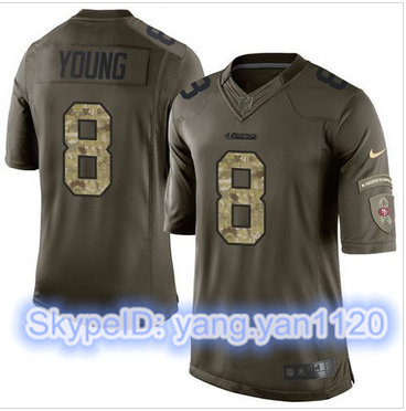 Nike San Francisco 49ers #8 Steve Young Green Men's Stitched NFL Limited Salute to Service Jersey Nike San Francisco 49ers #8 Steve Young Green Men's Stitched NFL Limited Salute to Service Jersey