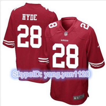 Nike 49ers #28 Carlos Hyde Red Team Color Stitched NFL Elite Jersey Nike 49ers #28 Carlos Hyde Red Team Color Stitched NFL Elite Jersey