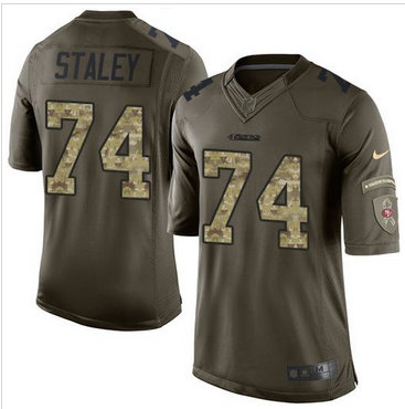 Nike San Francisco 49ers #74 Joe Staley Green Men's Stitched NFL Limited Salute to Service Jersey Nike San Francisco 49ers #74 Joe Staley Green Men's Stitched NFL Limited Salute to Service Jersey