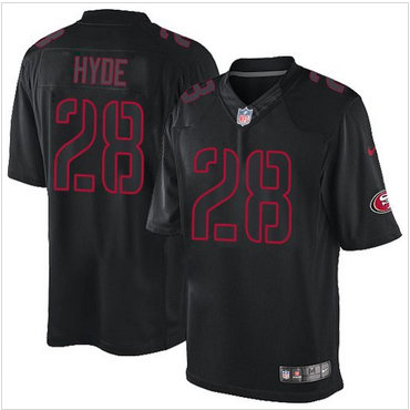 Nike San Francisco 49ers #28 Carlos Hyde Black Men's Stitched NFL Impact Limited Jersey Nike San Francisco 49ers #28 Carlos Hyde Black Men's Stitched NFL Impact Limited Jersey