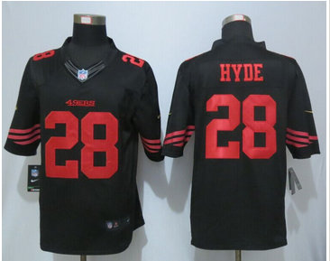 Nike San Francisco 49ers #28 Carlos Hyde Black Limited Jersey Nike San Francisco 49ers #28 Carlos Hyde Black Limited Jersey