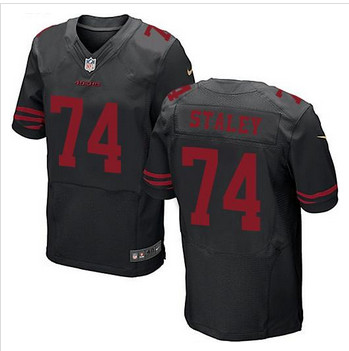 NEW San Francisco 49ers #74 Joe Staley Black Alternate Men's Stitched NFL Elite Jersey NEW San Francisco 49ers #74 Joe Staley Black Alternate Men's Stitched NFL Elite Jersey