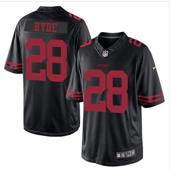 New San Francisco 49ers #28 Carlos Hyde Black Alternate Men's Stitched NFL Limited Jersey New San Francisco 49ers #28 Carlos Hyde Black Alternate Men's Stitched NFL Limited Jersey