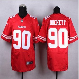 New San Francisco 49ers #90 Darnell Dockett Red Team Color Men's Stitched NFL Elite Jersey