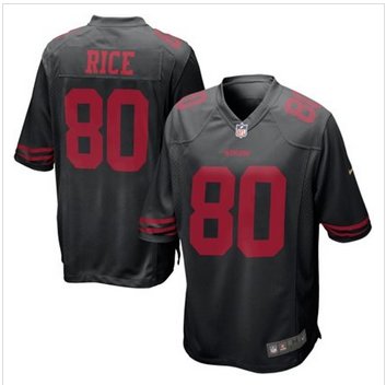 New San Francisco 49ers #80 Jerry Rice Black Alternate Game Jersey New San Francisco 49ers #80 Jerry Rice Black Alternate Game Jersey