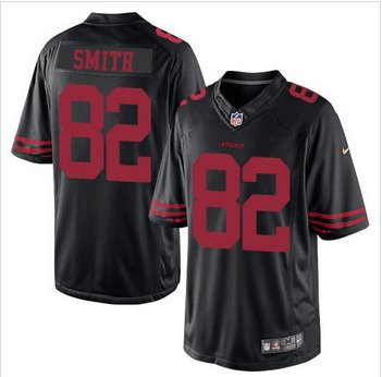 New San Francisco 49ers #82 Torrey Smith Black Alternate Men's Stitched NFL Limited Jersey New San Francisco 49ers #82 Torrey Smith Black Alternate Men's Stitched NFL Limited Jersey