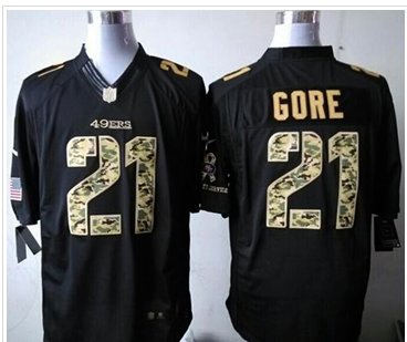 NEW San Francisco 49ers #21 Frank Gore Black NFL Limited Salute to Service Jersey NEW San Francisco 49ers #21 Frank Gore Black NFL Limited Salute to Service Jersey