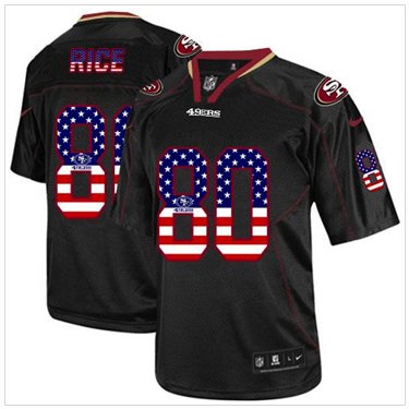 NEW San Francisco 49ers #80 Jerry Rice Black NFL Elite USA Flag Fashion Jersey NEW San Francisco 49ers #80 Jerry Rice Black NFL Elite USA Flag Fashion Jersey