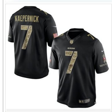San Francisco 49ers #7 Colin Kaepernick NEW Black Salute To Service Jersey San Francisco 49ers #7 Colin Kaepernick NEW Black Salute To Service Jersey