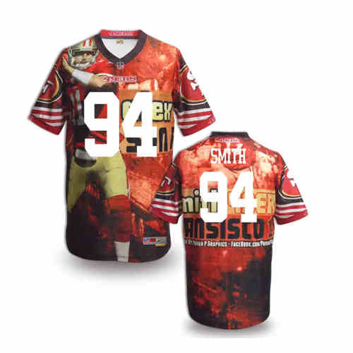 New San Francisco 49ers #94 Justin Smith Team Color Elite Fanatical Version Jerseys New San Francisco 49ers #94 Justin Smith Team Color Elite Fanatical Version Jerseys