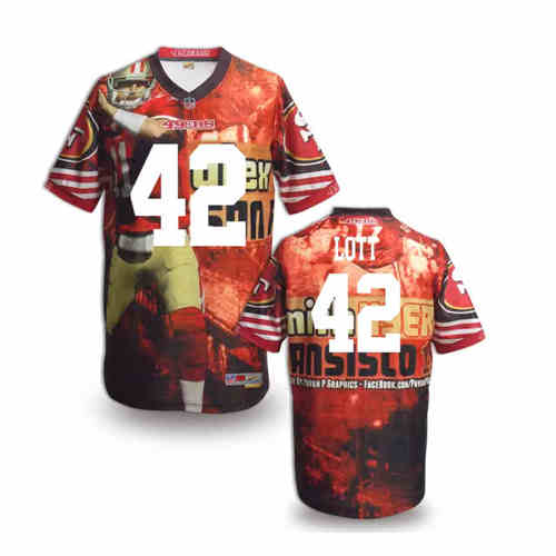 New San Francisco 49ers #42 Ronnie Lott Team Color Elite Fanatical Version Jerseys New San Francisco 49ers #42 Ronnie Lott Team Color Elite Fanatical Version Jerseys
