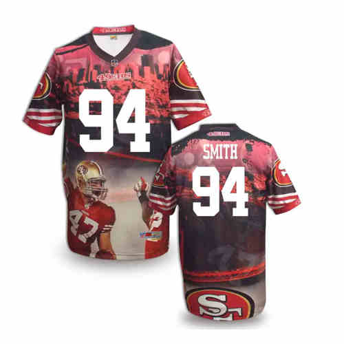 New San Francisco 49ers #94 Justin Smith Team Color NFL Elite Fanatical Version Jersey New San Francisco 49ers #94 Justin Smith Team Color NFL Elite Fanatical Version Jersey
