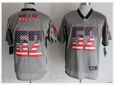 Nike San Francisco 49ers #52 Patrick Willis Grey NFL Elite USA Flag Fashion Jersey Nike San Francisco 49ers #52 Patrick Willis Grey NFL Elite USA Flag Fashion Jersey