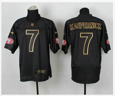 San Francisco 49ers #7 Colin Kaepernick Black Gold No. Fashion NFL Elite Jersey