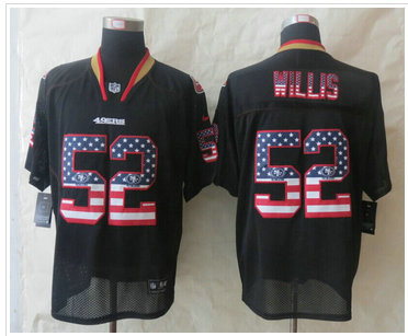 New San Francisco 49ers #52 Patrick Willis USA Flag Fashion Black Elite Jerseys