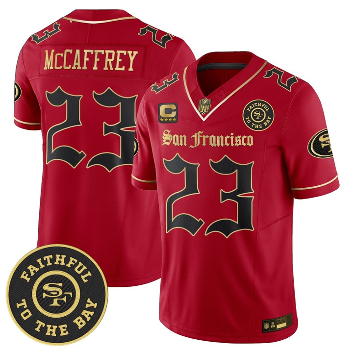 Men's San Francisco 49ers #23 Christian McCaffrey 'Gothic Edition' Red Black Vapor Limited Jersey