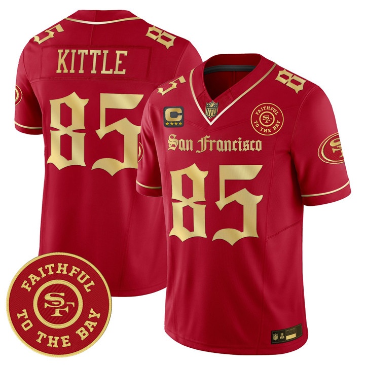 Men's San Francisco 49ers #85 George kittle 'Gothic Edition' Red Gold Vapor Limited Jersey