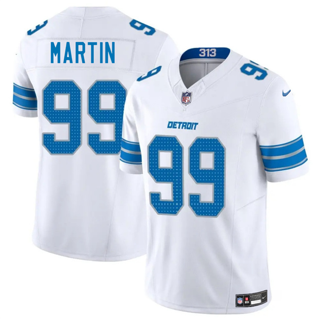 Men's Detroit Lions #99 Brodric Martin White 2025 F.U.S.E. Vapor Limited Stitched Jersey Men's Detroit Lions #99 Brodric Martin White 2025 F.U.S.E. Vapor Limited Stitched Jersey