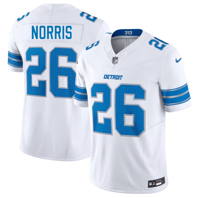 Men's Detroit Lions #26 Morice Norris White 2025 F.U.S.E. Vapor Limited Stitched Jersey Men's Detroit Lions #26 Morice Norris White 2025 F.U.S.E. Vapor Limited Stitched Jersey