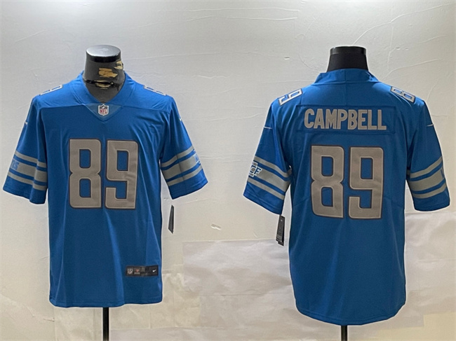 Men's Detroit Lions #89 Dan Campbell Blue Vapor Untouchable Limited Stitched Football Jersey Men's Detroit Lions #89 Dan Campbell Blue Vapor Untouchable Limited Stitched Football Jersey