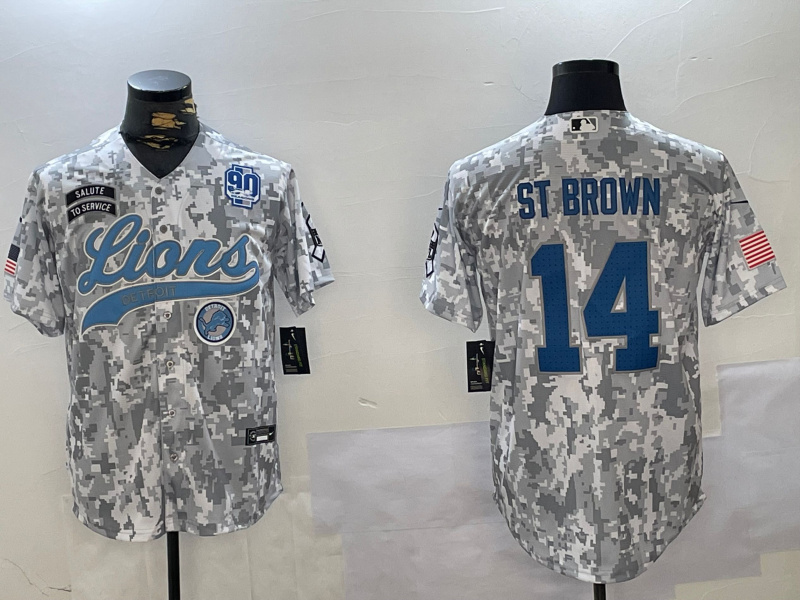 Men's Detroit Lions #14 Amon-Ra St. Brown 2024 Arctic Camo Salute To Service Stitched Baseball Jersey 5 Men's Detroit Lions #14 Amon-Ra St. Brown 2024 Arctic Camo Salute To Service Stitched Baseball Jersey 5