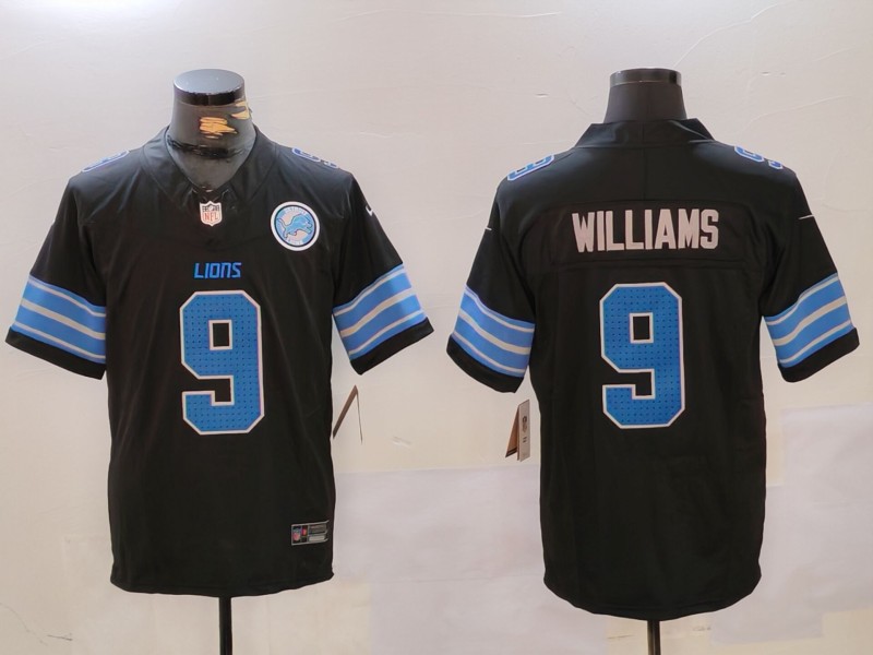 Men's Detroit Lions #9 Jameson Williams Black 2024 F.U.S.E. 2nd Alternate With Patch Vapor Limited Stitched Jersey Men's Detroit Lions #9 Jameson Williams Black 2024 F.U.S.E. 2nd Alternate With Patch Vapor Limited Stitched Jersey