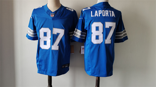 Men's Detroit Lions #87 Sam LaPorta Blue 2024 F.U.S.E. Vapor Limited Stitched Jersey Men's Detroit Lions #87 Sam LaPorta Blue 2024 F.U.S.E. Vapor Limited Stitched Jersey