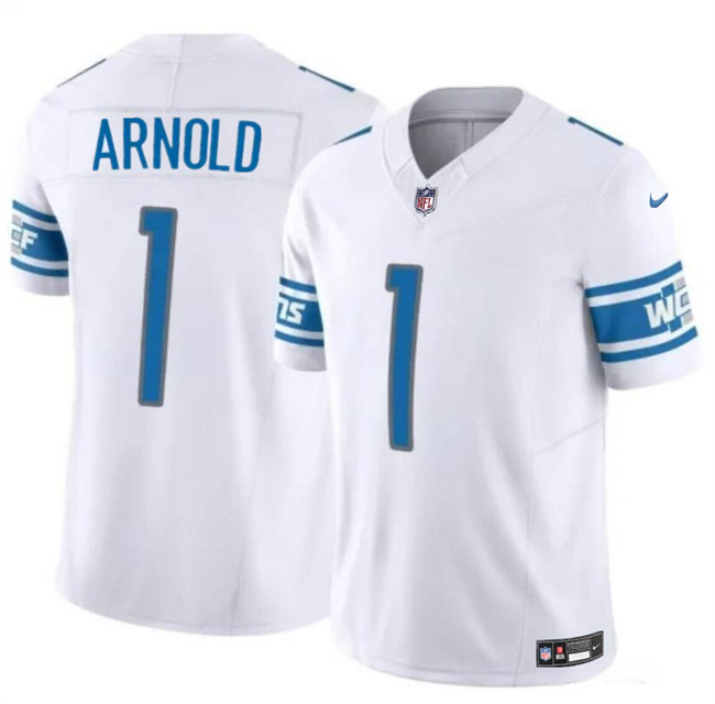 Men's Detroit Lions #1 Terrion Arnold White 2024 Draft F.U.S.E. Vapor Untouchable Limited Stitched Jersey Men's Detroit Lions #1 Terrion Arnold White 2024 Draft F.U.S.E. Vapor Untouchable Limited Stitched Jersey
