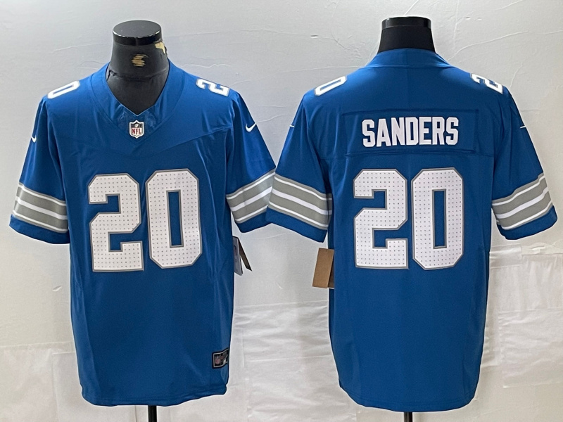 Men's Detroit Lions #20 Barry Sanders Blue 2024 F.U.S.E. Vapor Limited Stitched Jersey