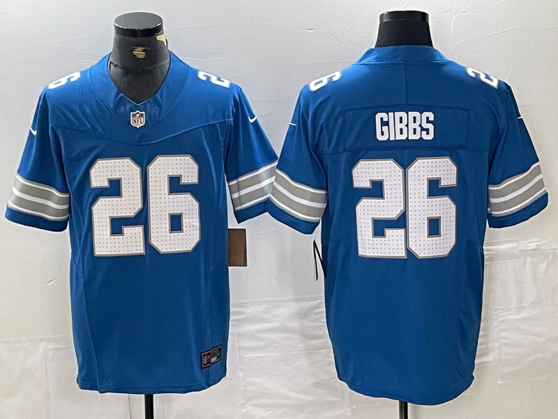 Men's Detroit Lions #26 Jahmyr Gibbs Blue 2024 F.U.S.E. Vapor Limited Stitched Jersey Men's Detroit Lions #26 Jahmyr Gibbs Blue 2024 F.U.S.E. Vapor Limited Stitched Jersey